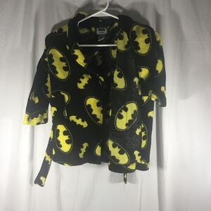 Boys Batman Fleece Robe XS 4 DC Comics Black Yellow Super Soft Bathrobe Pajamas